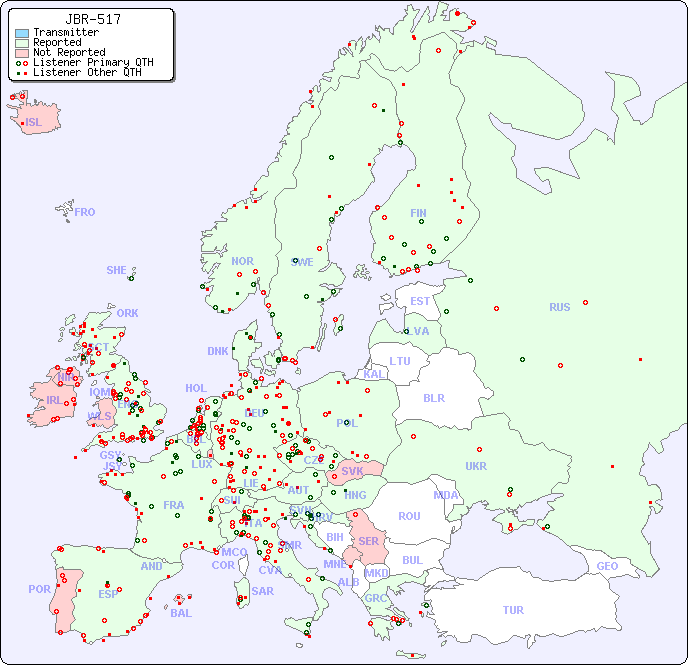European Reception Map for JBR-517