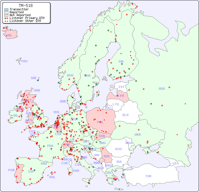 European Reception Map for TM-518