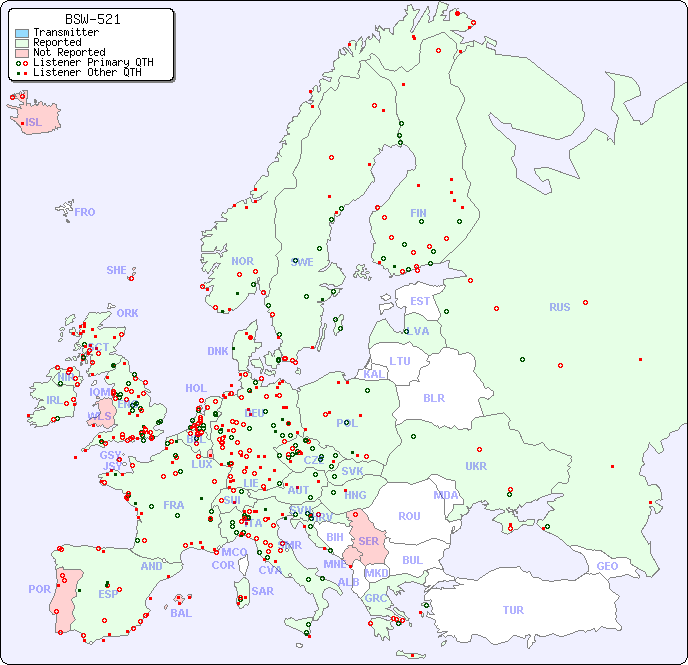 European Reception Map for BSW-521