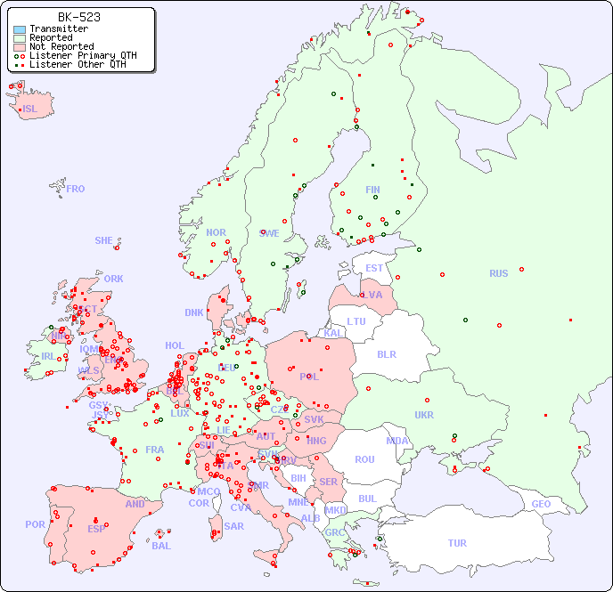 European Reception Map for BK-523