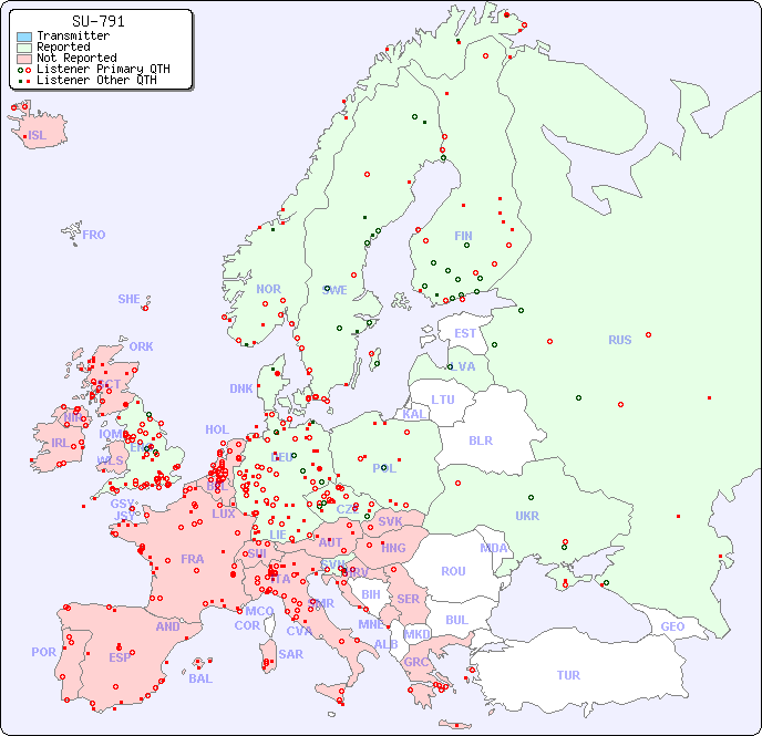 European Reception Map for SU-791
