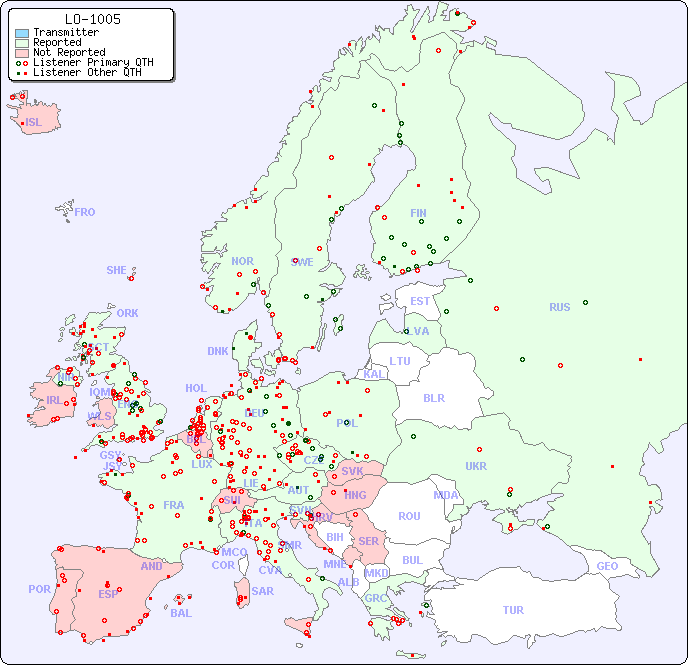 European Reception Map for LO-1005