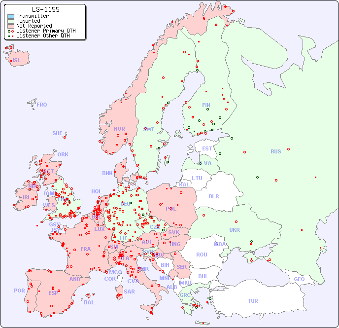European Reception Map for LS-1155