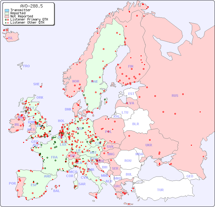 European Reception Map for AVD-288.5