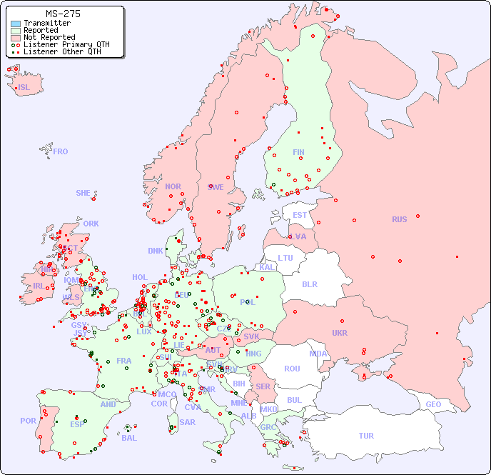 European Reception Map for MS-275
