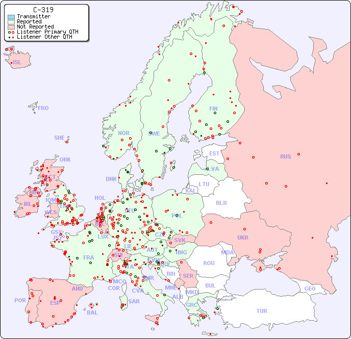 European Reception Map for C-319