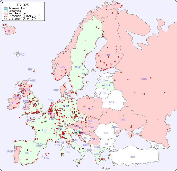 European Reception Map for TS-325