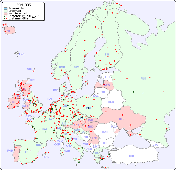 European Reception Map for PAN-335