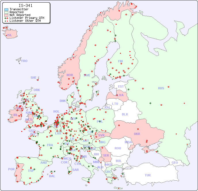 European Reception Map for IS-341