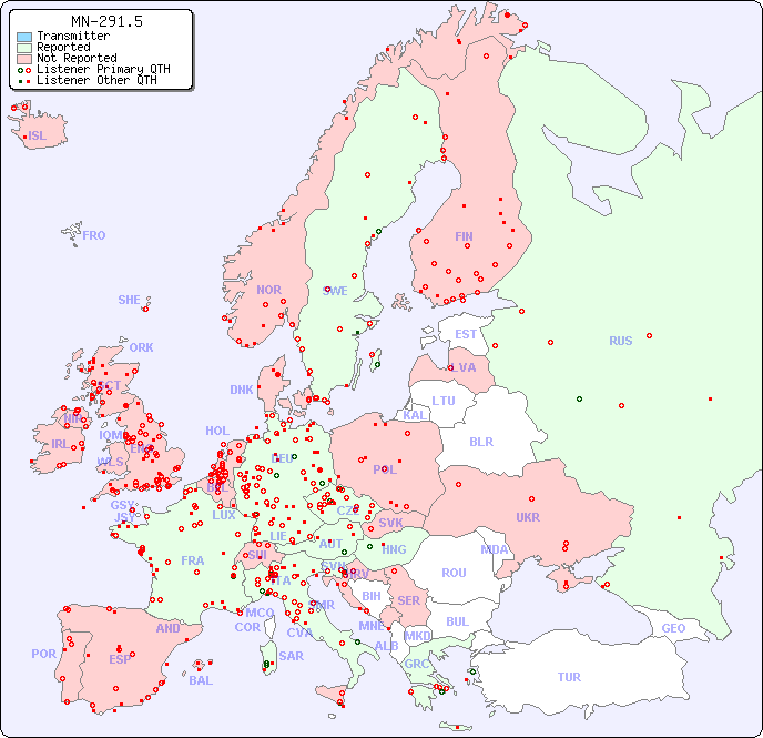 European Reception Map for MN-291.5
