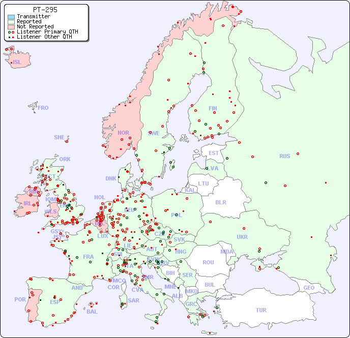 European Reception Map for PT-295