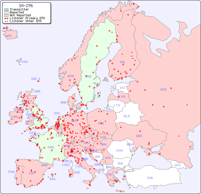 European Reception Map for SA-296
