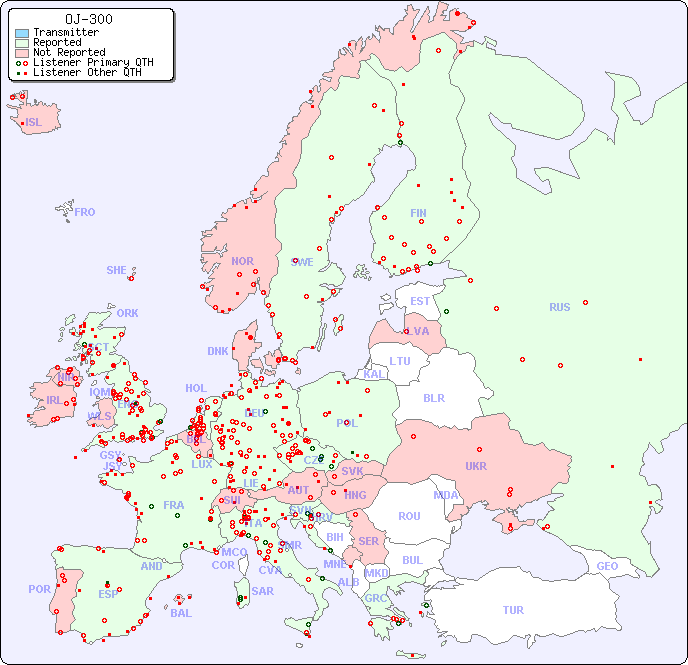 European Reception Map for OJ-300