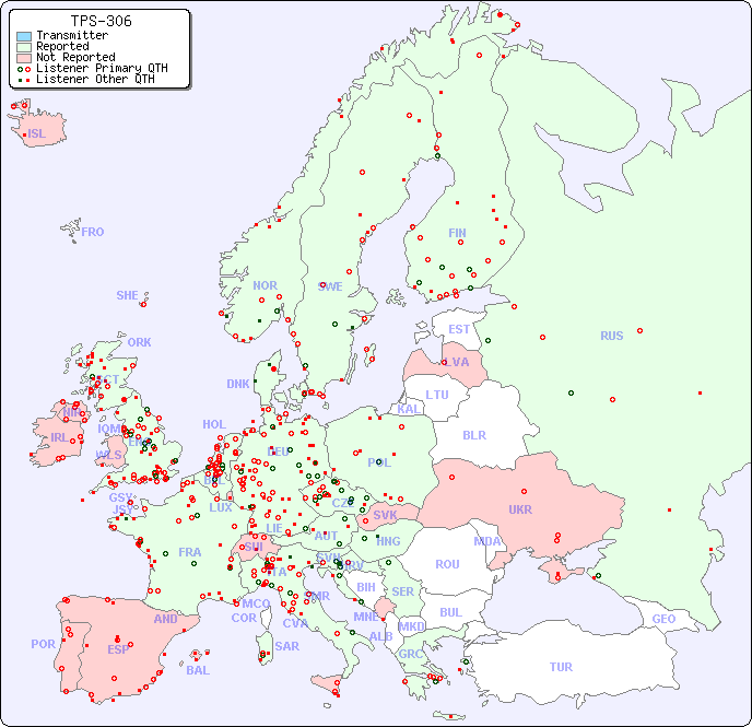 European Reception Map for TPS-306