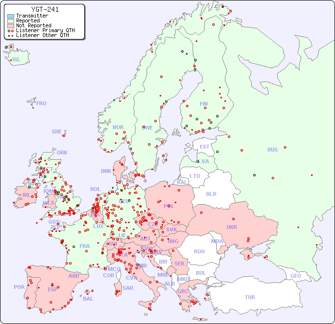 European Reception Map for YGT-241