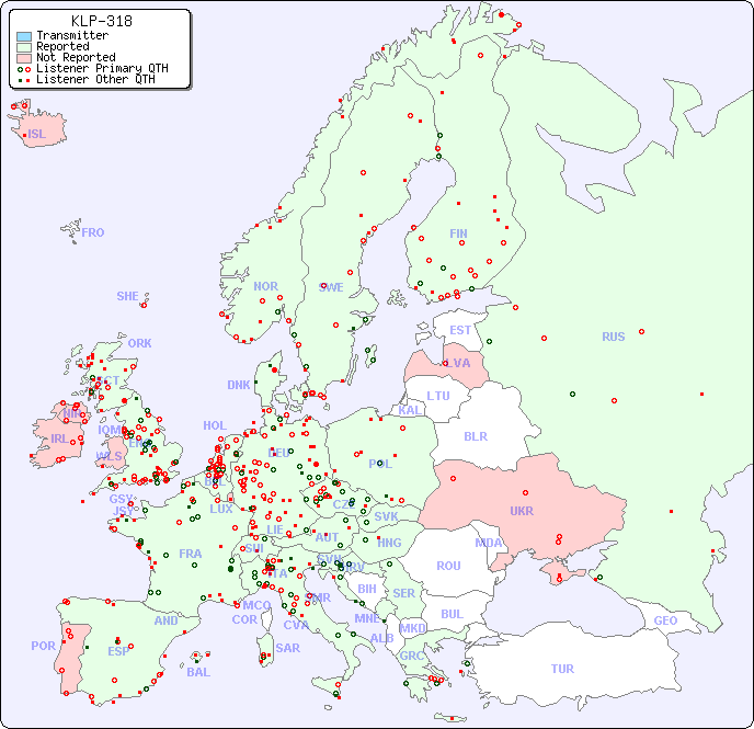 European Reception Map for KLP-318