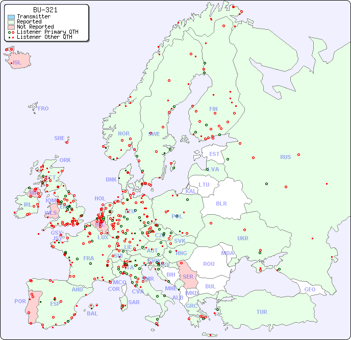 European Reception Map for BU-321