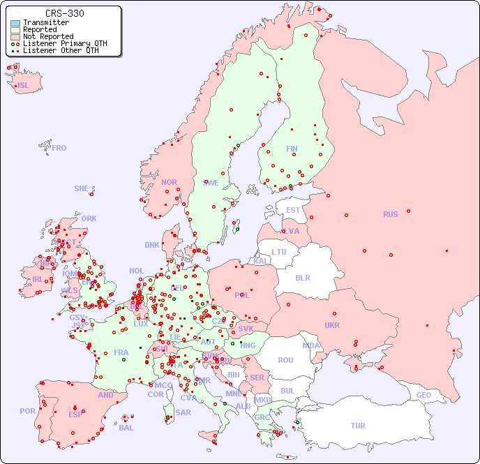 European Reception Map for CRS-330