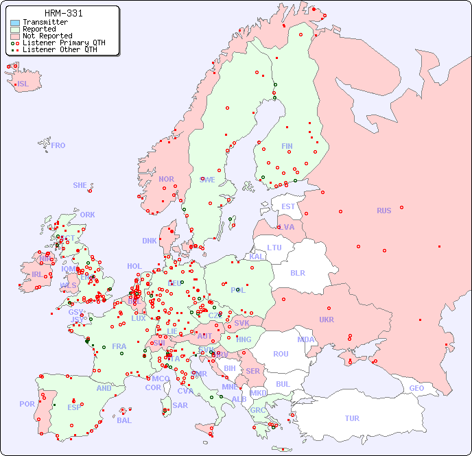 European Reception Map for HRM-331