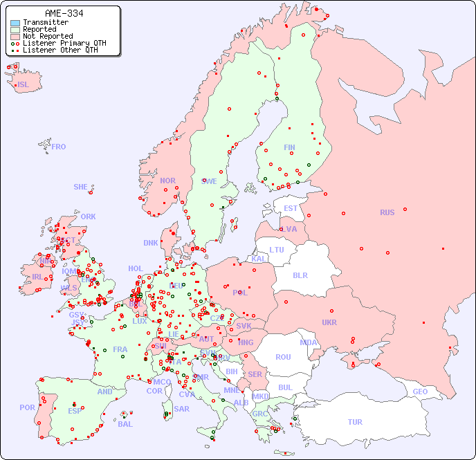 European Reception Map for AME-334