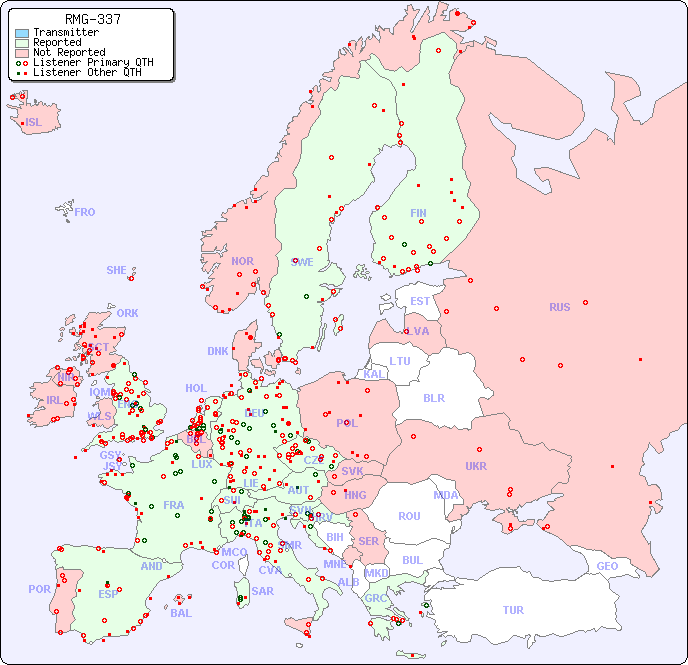 European Reception Map for RMG-337