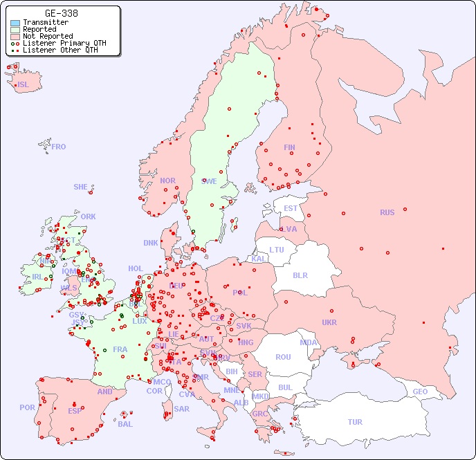 European Reception Map for GE-338