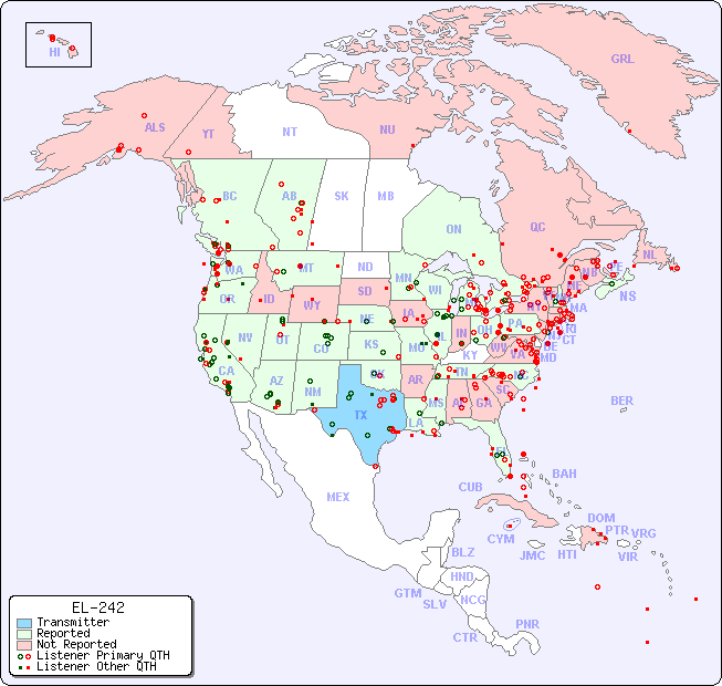 North American Reception Map for EL-242