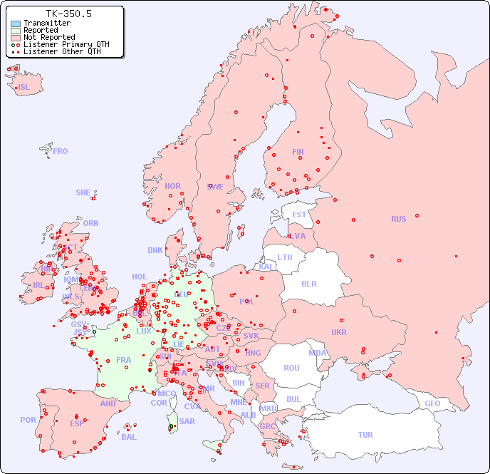 European Reception Map for TK-350.5