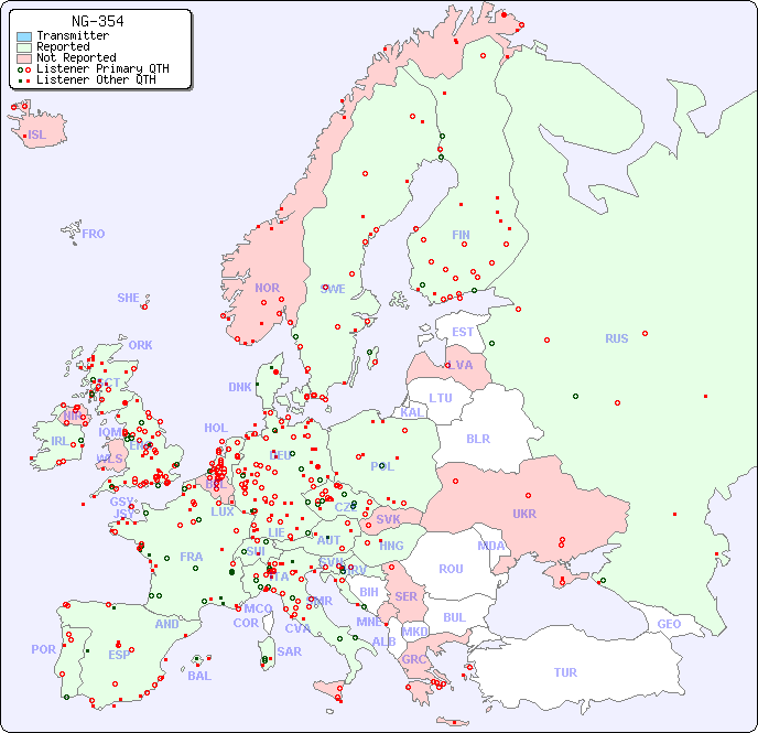European Reception Map for NG-354