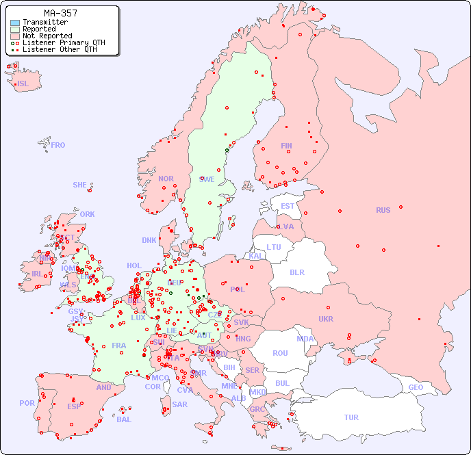 European Reception Map for MA-357