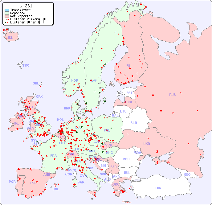 European Reception Map for W-361