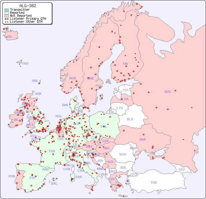 European Reception Map for ALG-382