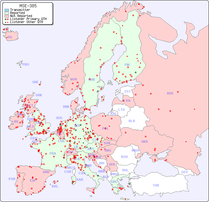 European Reception Map for MSE-385