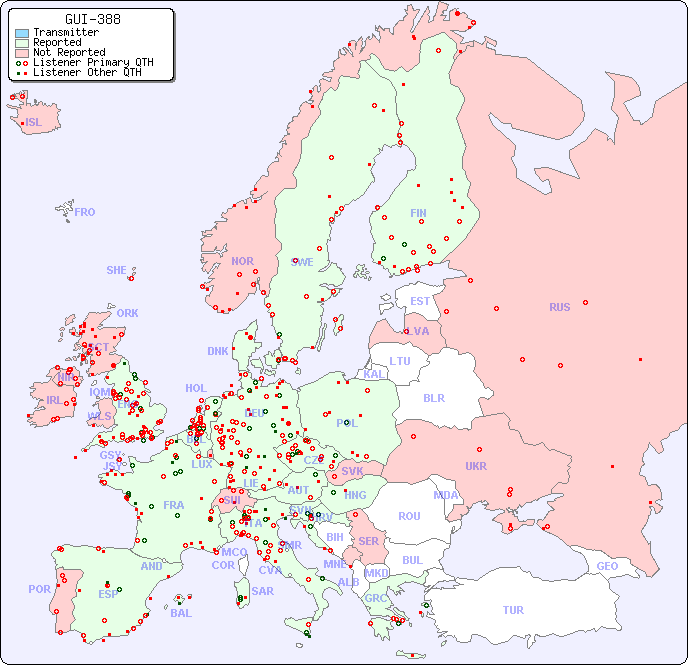 European Reception Map for GUI-388