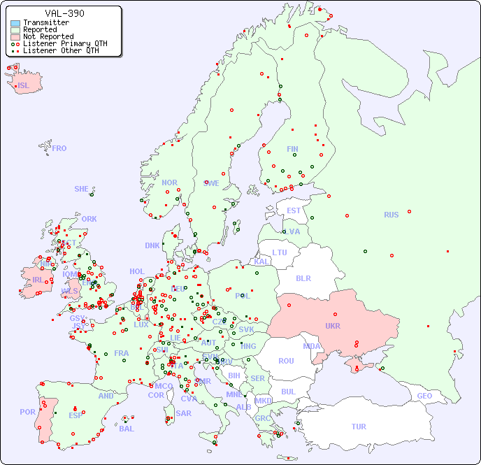 European Reception Map for VAL-390