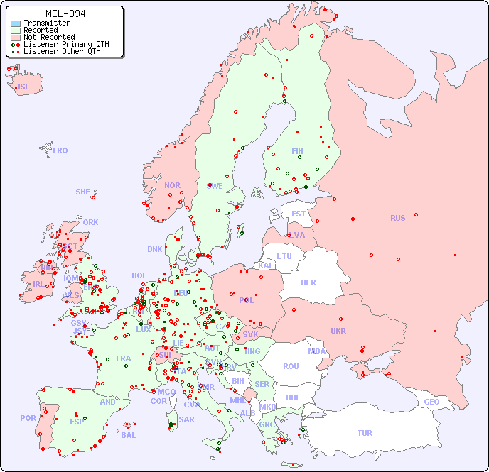 European Reception Map for MEL-394