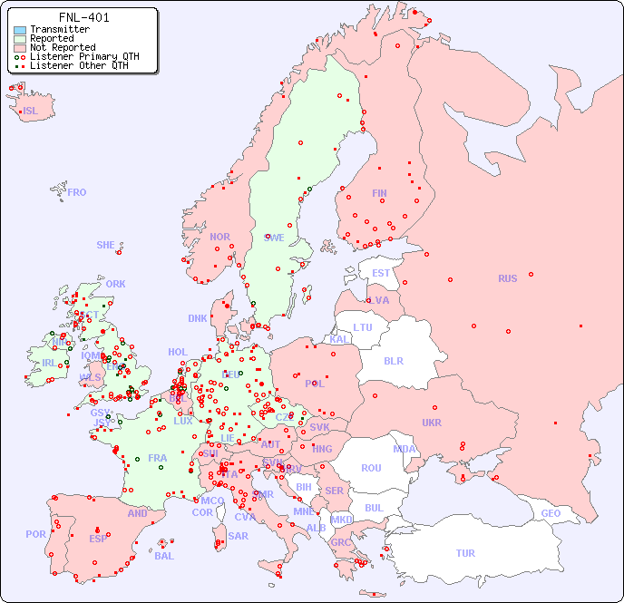 European Reception Map for FNL-401