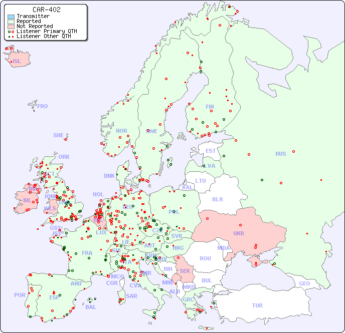 European Reception Map for CAR-402