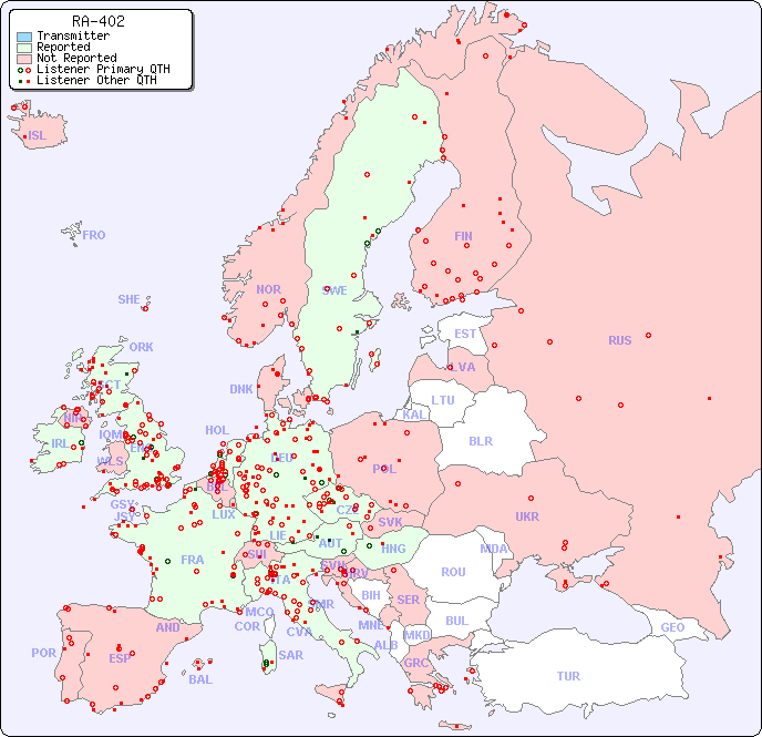 European Reception Map for RA-402