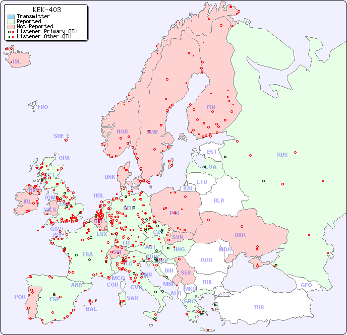 European Reception Map for KEK-403