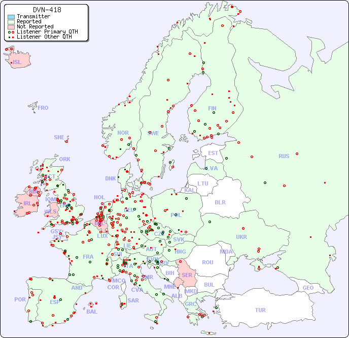 European Reception Map for DVN-418