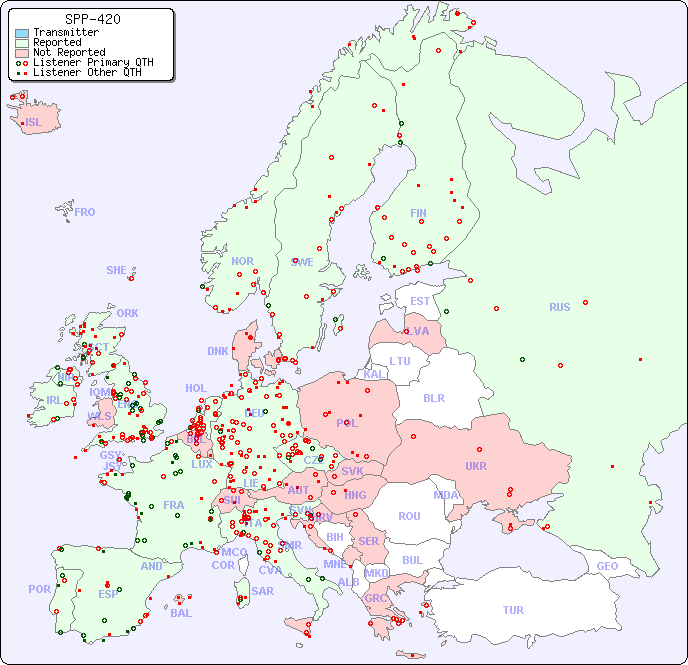 European Reception Map for SPP-420