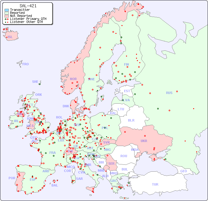 European Reception Map for SAL-421