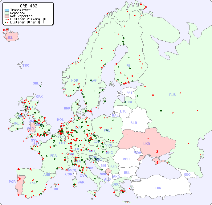 European Reception Map for CRE-433