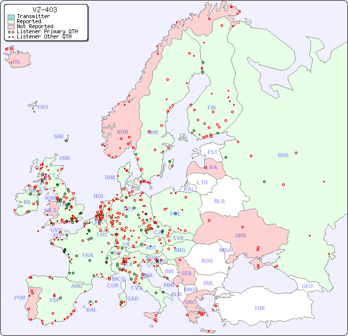 European Reception Map for VZ-403