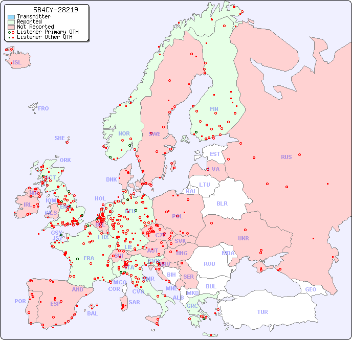 European Reception Map for 5B4CY-28219