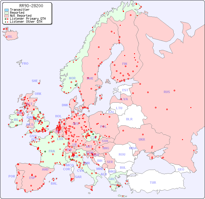 European Reception Map for RR9O-28200