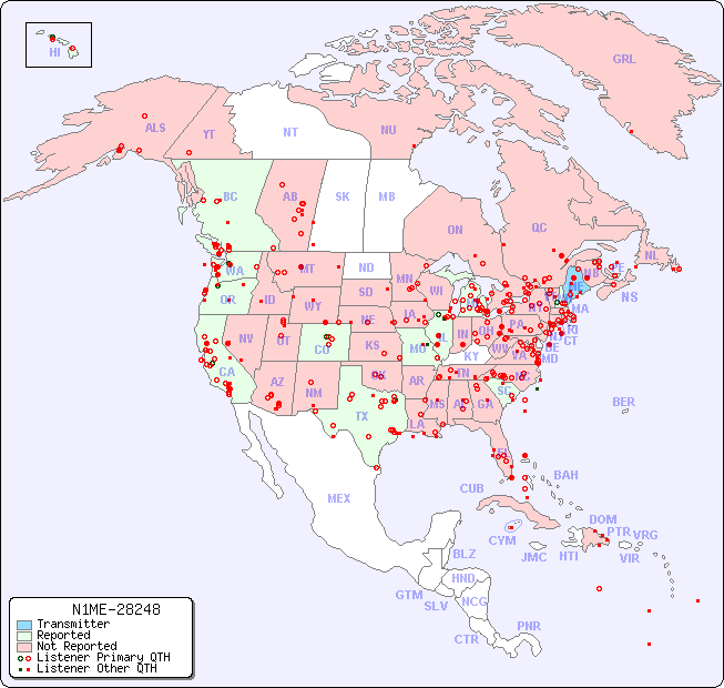 North American Reception Map for N1ME-28248