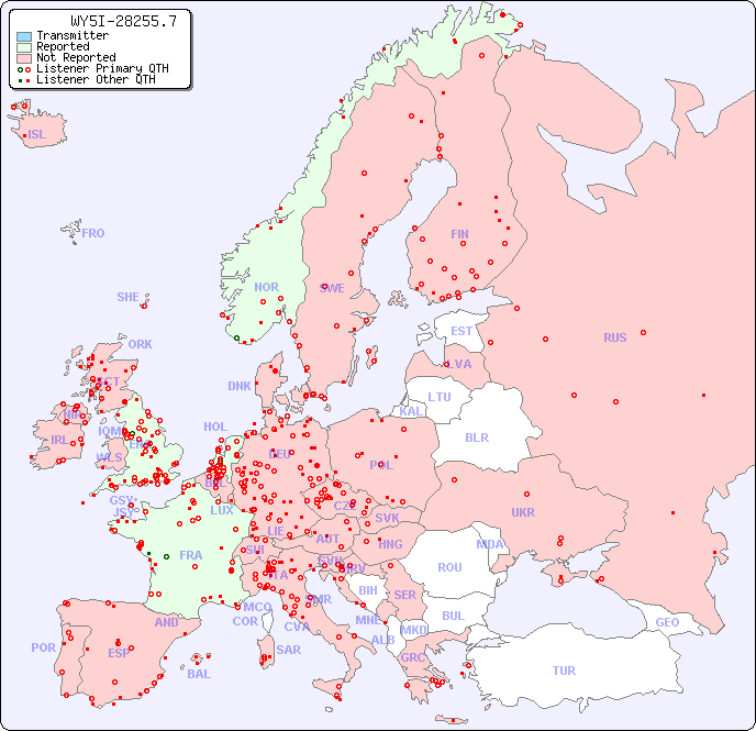 European Reception Map for WY5I-28255.7