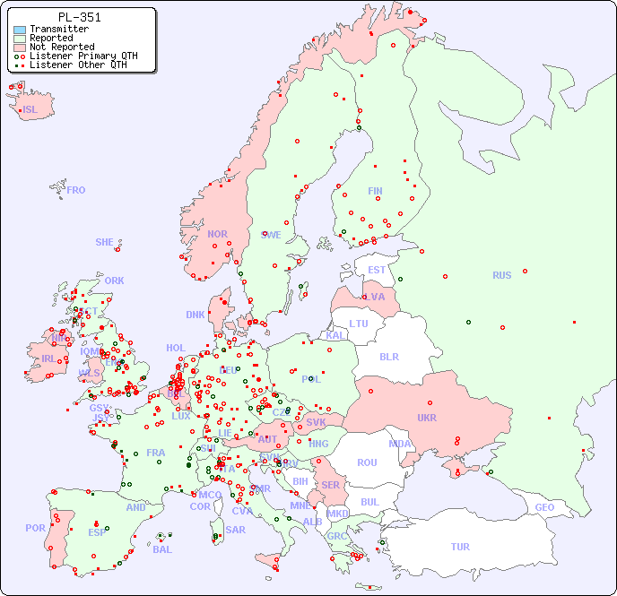European Reception Map for PL-351